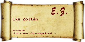 Eke Zoltán névjegykártya